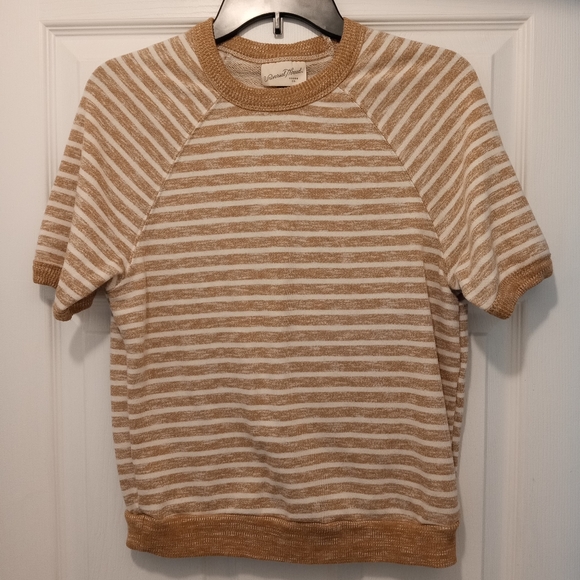 Universal Thread Striped Short-Sleeved Sweatshirt